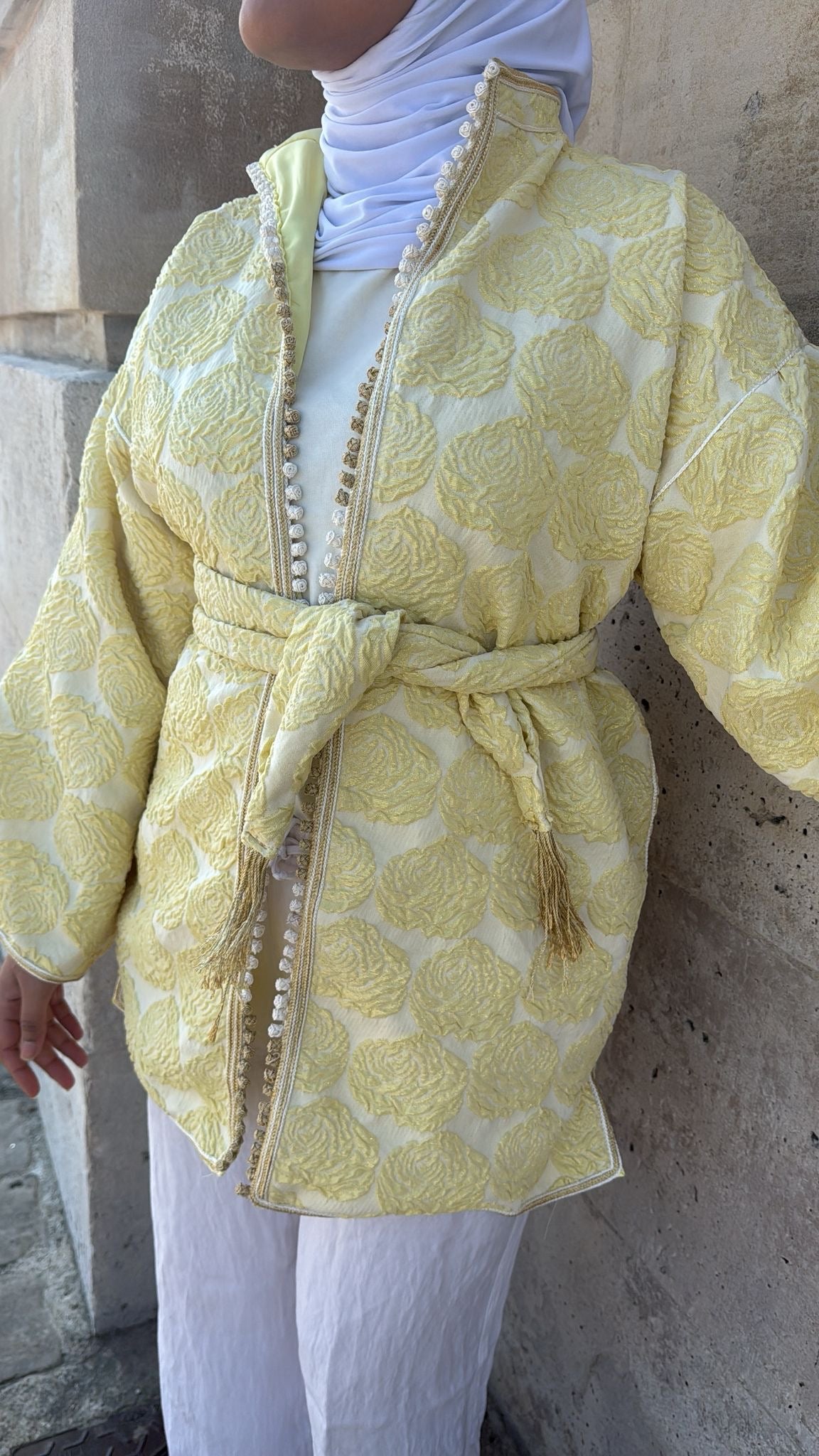 Kimono brocard jaune 🪡