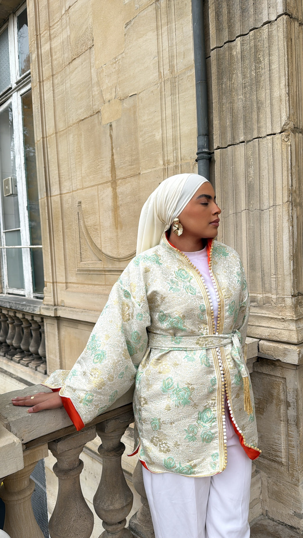 Kimono vert intérieur orange 🪡