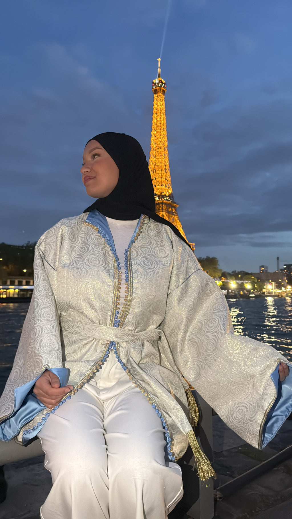 Kimono argenté , bleu 🩵🪡
