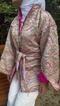 Kimono violet poudré intérieur fushia 🪡🎀
