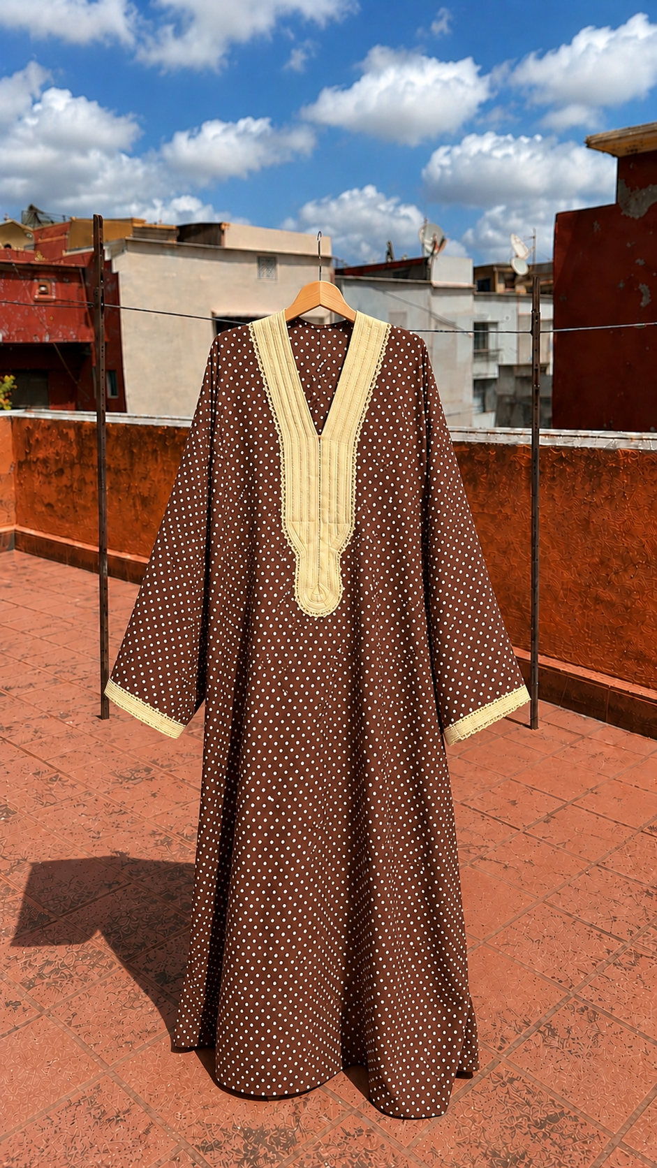 Gandoura petits poids marron 🪡🍂
