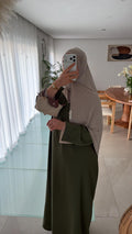 Abaya vert intérieur beige 🪡