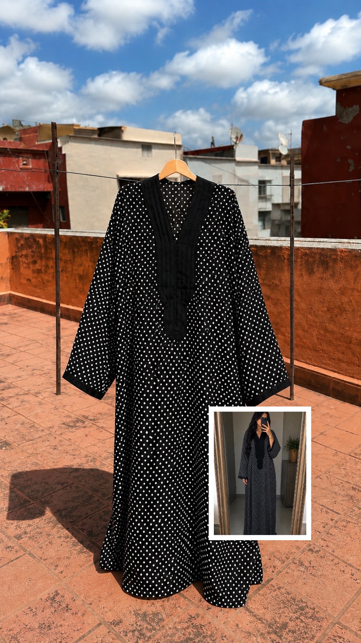Gandoura petit pois noir 🪡🖤