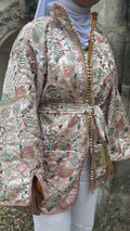 Kimono rose poudré intérieur jaune moutarde 🪡