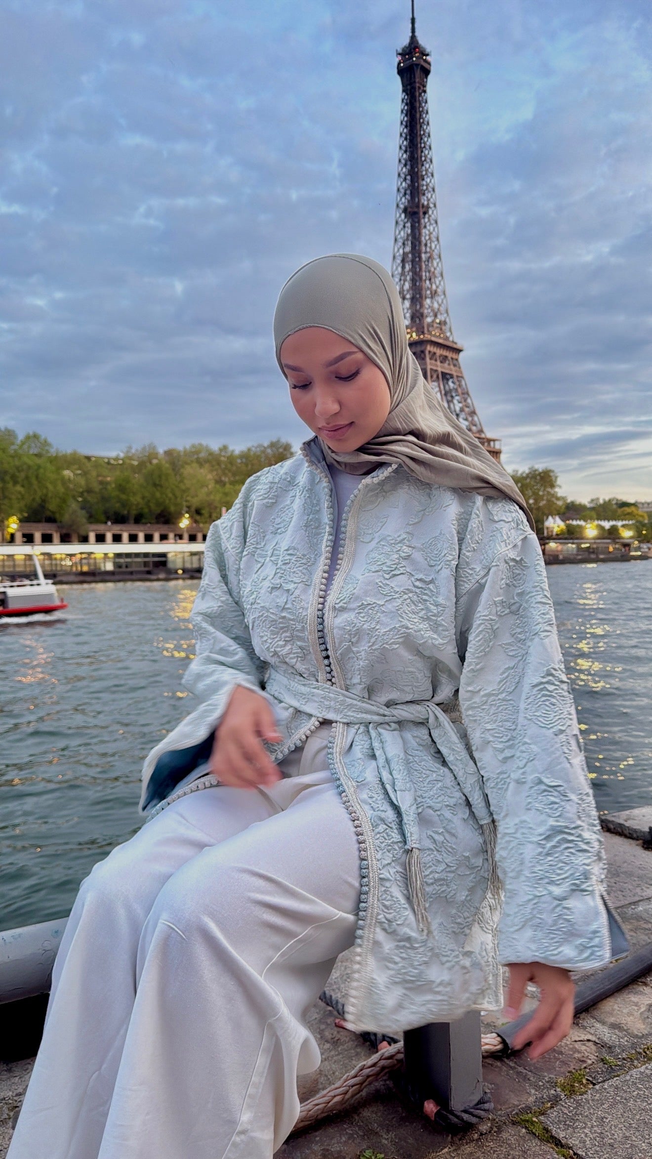 Kimono brocard bleu clair🪡🩵