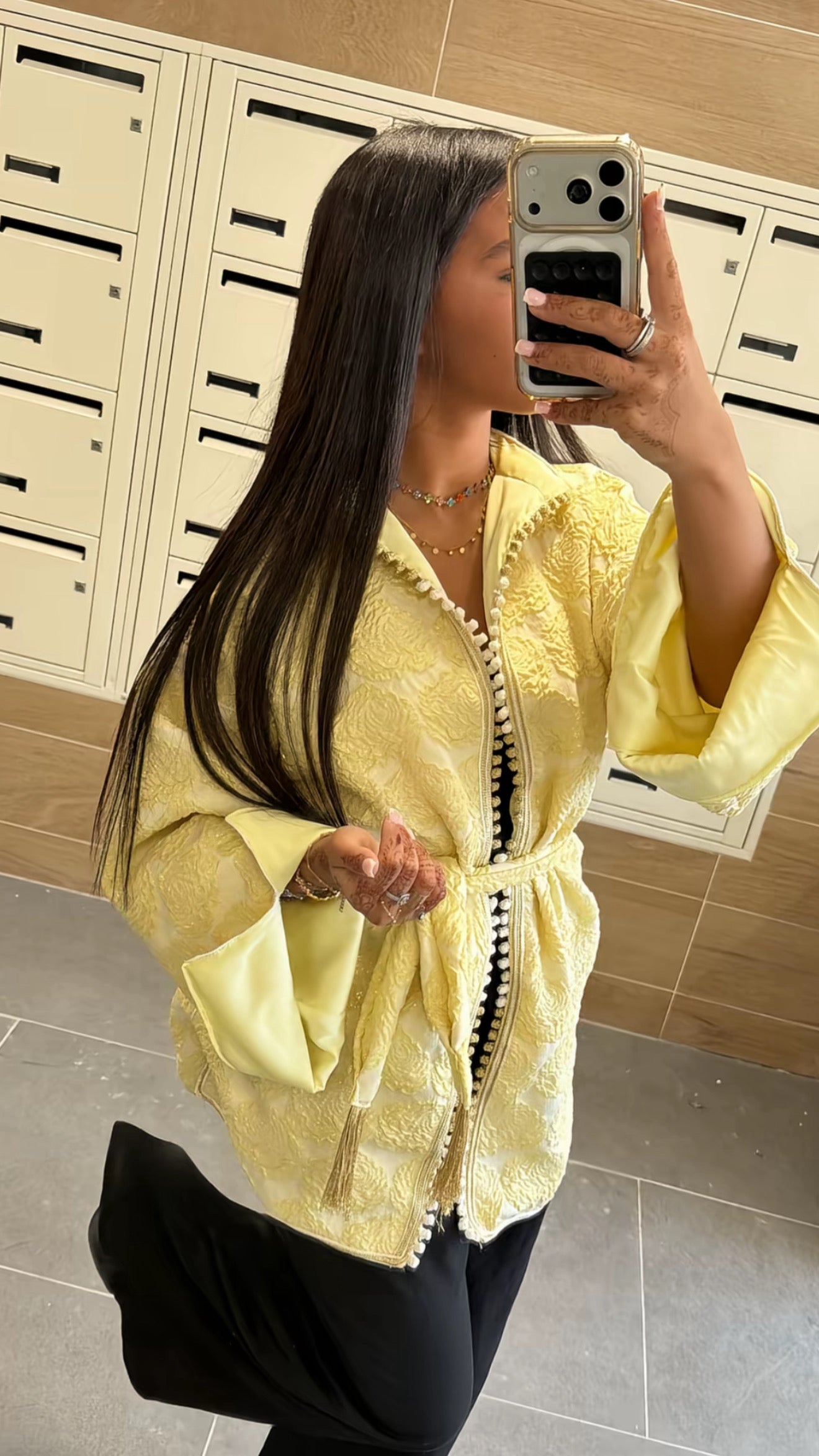 Kimono brocard jaune 🪡