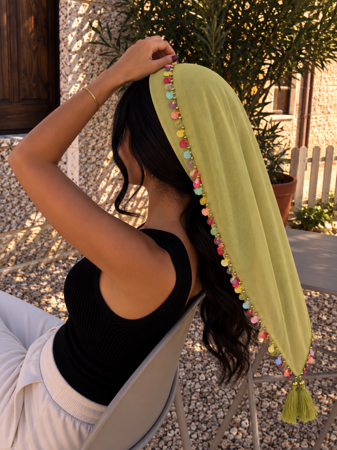 ZIF HAYATI VERT KAKI COLORÉS  - DÉTAILS COQUILLAGE🐚🪡